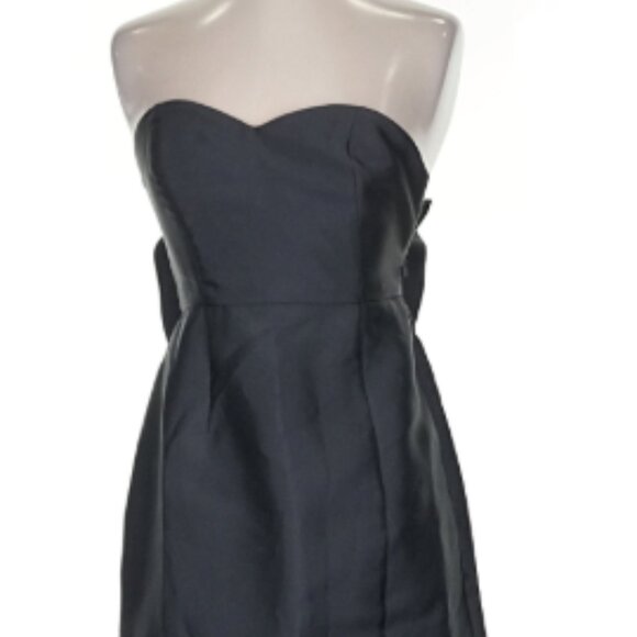 Hutch Elegant Black Strapless Dress with Bow - Picture 2 of 4